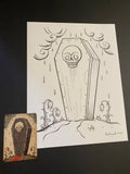 The Coffin: Lenormand Della Luna Original Ink Drawing
