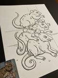 The Mice: Lenormand Della Luna Original Ink Drawing