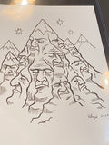 MOUNTAIN: Lenormand Della Luna Original Ink Drawing