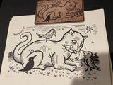 “The White Cat”-Ink Drawing-Oracle of Black Enchantment