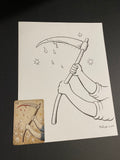 The Scythe : Lenormand Della Luna Original Ink Drawing
