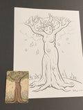 The Tree: Lenormand Della Luna Original Ink Drawing