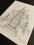 The House: Lenormand Della Luna Original Ink Drawing