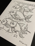The Fish : Lenormand Della Luna Original Ink Drawing