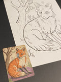 The Fox: Lenormand Della Luna Original Ink Drawing