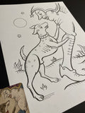 The Dog: Lenormand Della Luna Original Ink Drawing