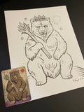 The Bear: Lenormand Della Luna Original Ink Drawing