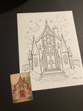 The House: Lenormand Della Luna Original Ink Drawing