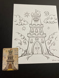 The Tower: Lenormand Della Luna Original Ink Drawing