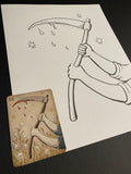 The Scythe : Lenormand Della Luna Original Ink Drawing