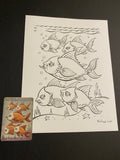 The Fish : Lenormand Della Luna Original Ink Drawing