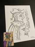 The Man: Lenormand Della Luna Original Ink Drawing
