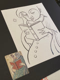 The Book: Lenormand Della Luna Original Ink Drawing
