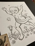 The Child: Lenormand Della Luna Original Ink Drawing
