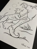 The Dog: Lenormand Della Luna Original Ink Drawing