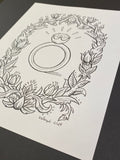 The Ring: Lenormand Della Luna Original Ink Drawing