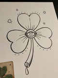 The Clover: Lenormand Della Luna Original Ink Drawing