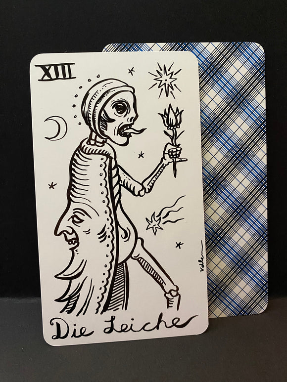 “Die Leiche-The Corpse” OOAK Ink on Blank Tarot Card