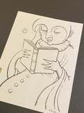 The Book: Lenormand Della Luna Original Ink Drawing