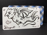 “Disgust” OOAK Ink on Blank Tarot Card