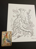 The Birds: Lenormand Della Luna Original Ink Drawing