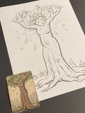 The Tree: Lenormand Della Luna Original Ink Drawing