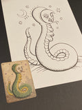 The Snake: Lenormand Della Luna Original Ink Drawing