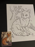 The Fox: Lenormand Della Luna Original Ink Drawing