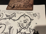 “The White Cat”-Ink Drawing-Oracle of Black Enchantment