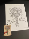 The Bouquet : Lenormand Della Luna Original Ink Drawing