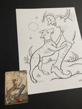 The Dog: Lenormand Della Luna Original Ink Drawing