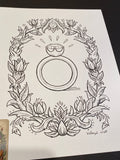 The Ring: Lenormand Della Luna Original Ink Drawing