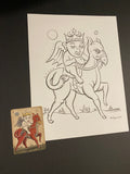 The Rider: Lenormand Della Luna Original Ink Drawing
