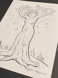 The Tree: Lenormand Della Luna Original Ink Drawing