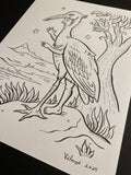 The Stork: Lenormand Della Luna Original Ink Drawing