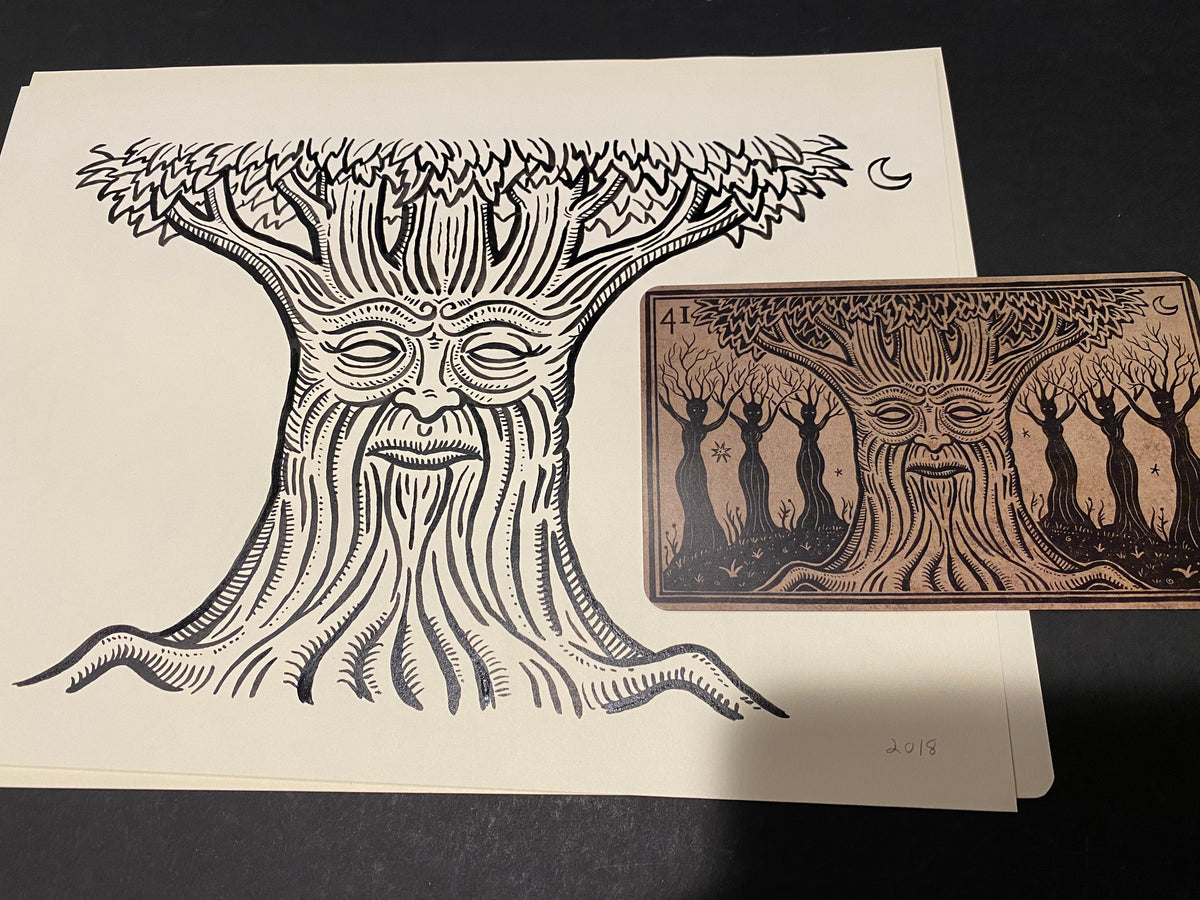 The Tree”-Ink Drawing-Oracle of Black Enchantment – Deviant Moon Inc