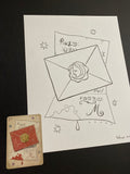 The Letter: Lenormand Della Luna Original Ink Drawing