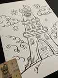 The Tower: Lenormand Della Luna Original Ink Drawing