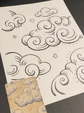The Clouds: Lenormand Della Luna Original Ink Drawing