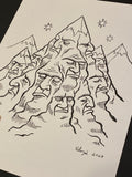 MOUNTAIN: Lenormand Della Luna Original Ink Drawing