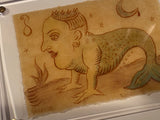 The Fish Prince-(Ink on 300 year Parchment)