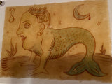 The Fish Prince-(Ink on 300 year Parchment)