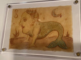 The Fish Prince-(Ink on 300 year Parchment)