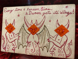 ‘Demon Wings” Original Ink Transformation Playing Card