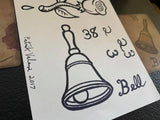"The Flower/Bell" Mildred Payne Oracle Original Ink Drawing