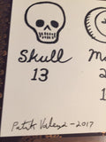 "Skull and Moon" Mildred Payne Oracle Original Ink Drawing