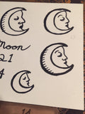 "Skull and Moon" Mildred Payne Oracle Original Ink Drawing