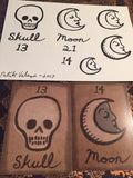 "Skull and Moon" Mildred Payne Oracle Original Ink Drawing