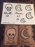 "Skull and Moon" Mildred Payne Oracle Original Ink Drawing