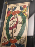 "The World”-Original Antique Hand Painted Tarot Card 1890s
